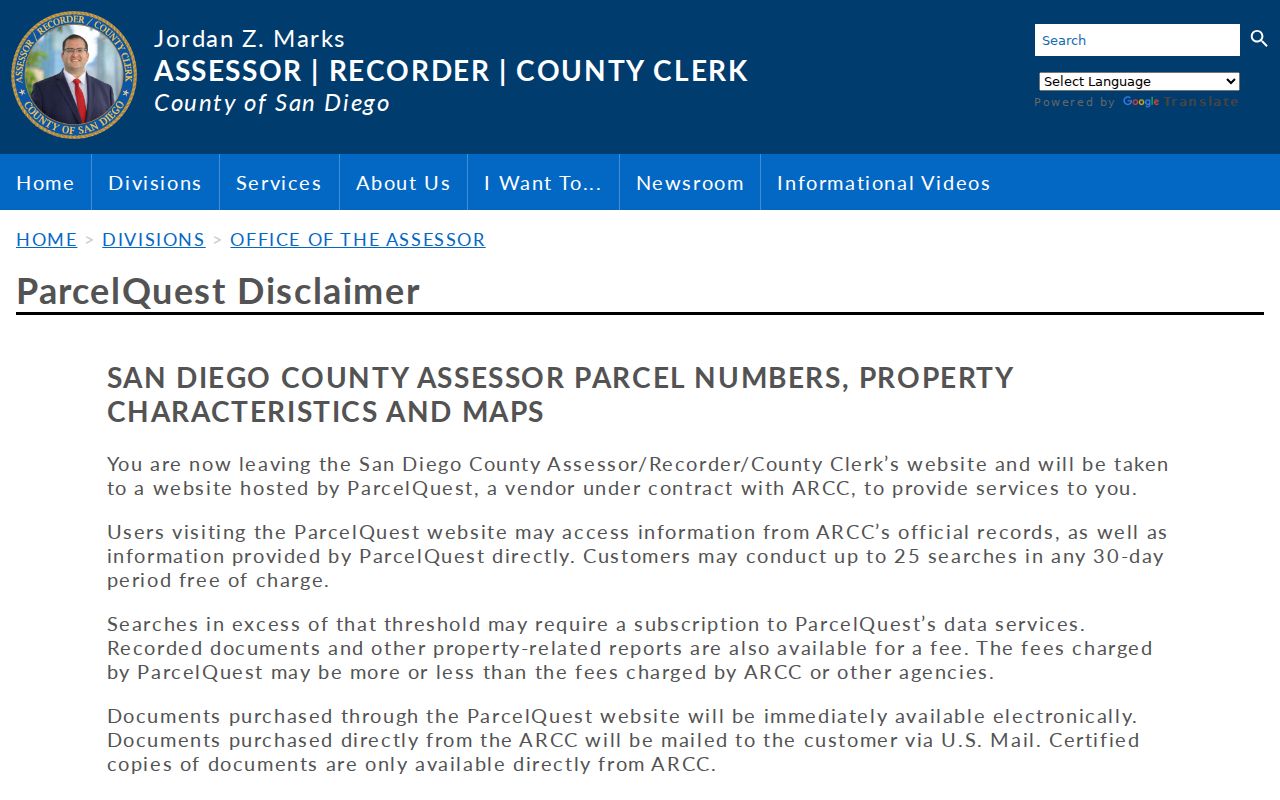 Poway people search property data limits in ParcelQuest