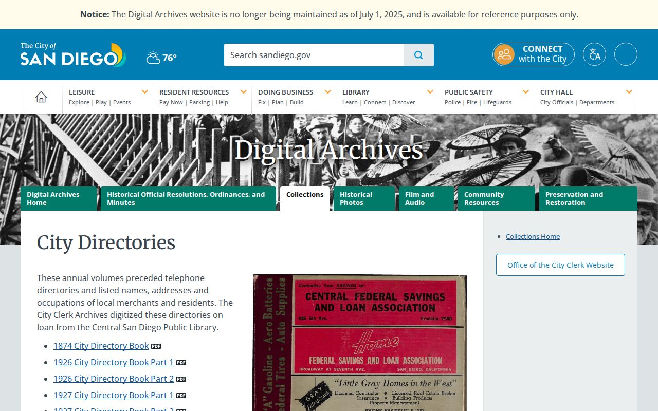 Poway people directories in digitized San Diego city directory collection